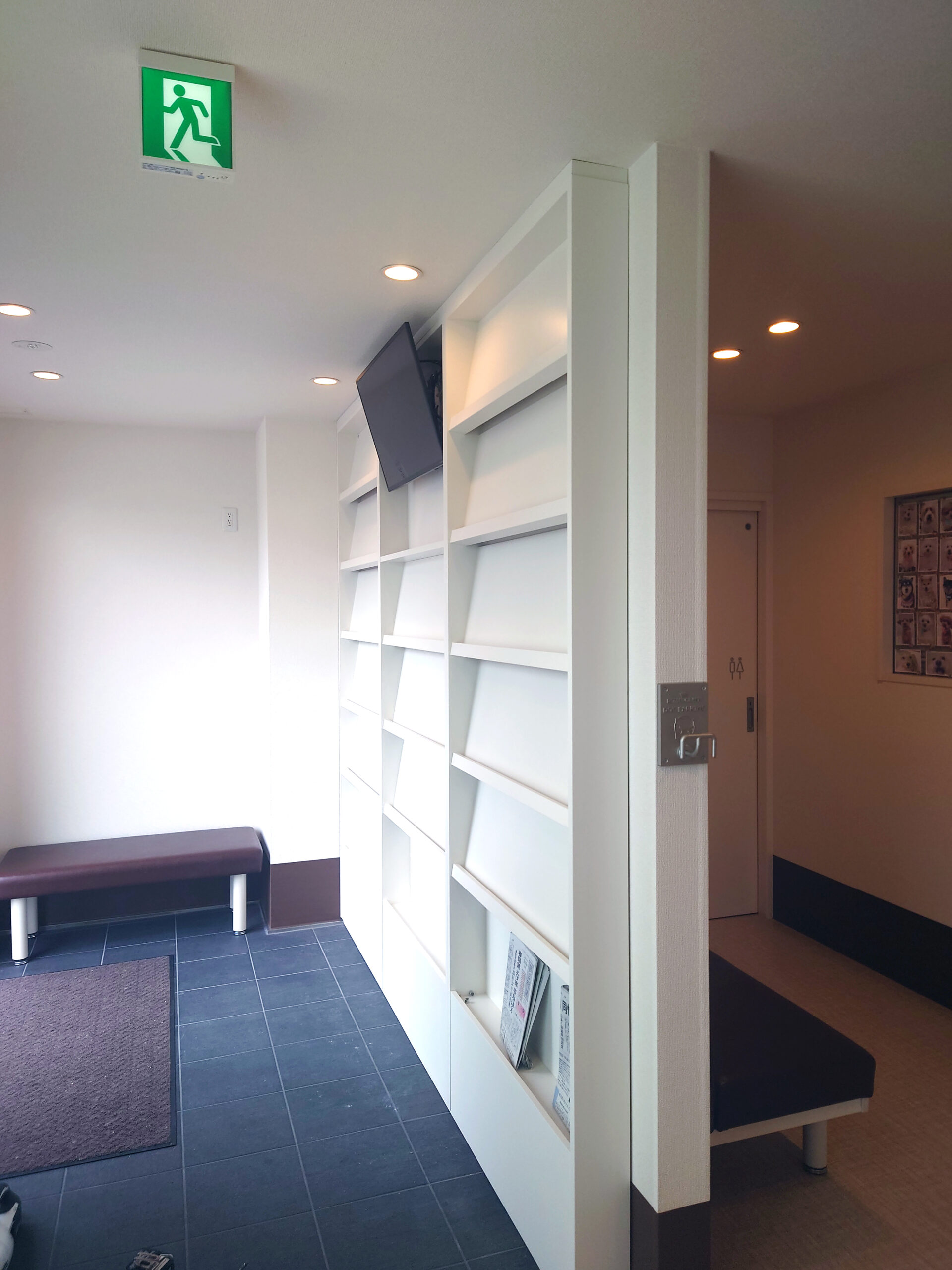 動物病院  壁面本棚